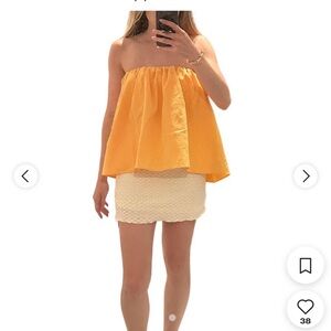 Sweetest fun Zara bright orange tube top swing style size XS